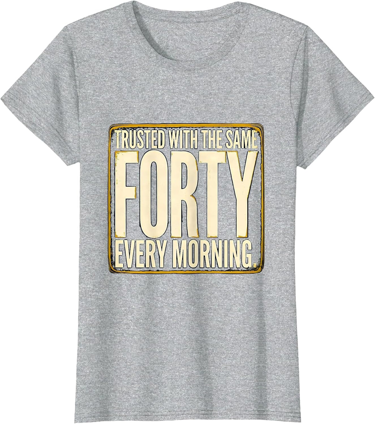 Women's Trusted With The Same Forty Every Morning Funny School Bus T-Shirt - Heather Grey