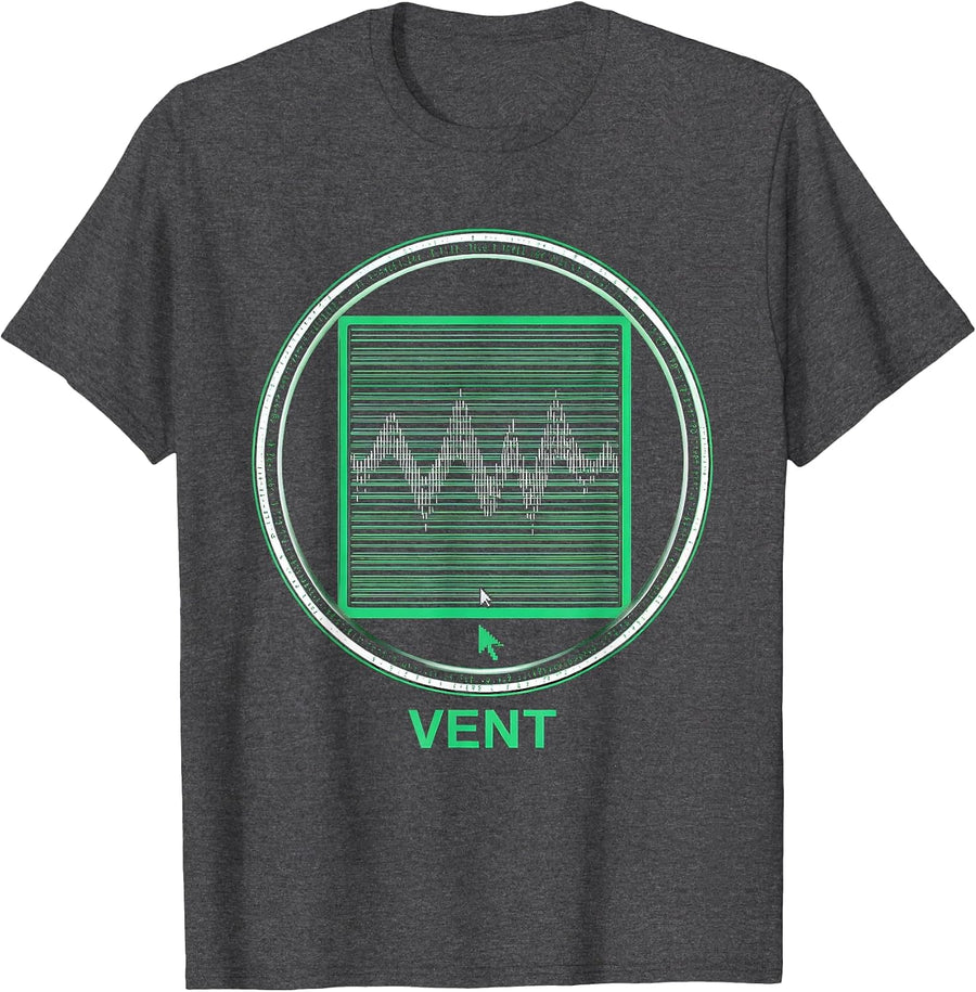 Men's VENT Funny Respiratory Therapist RT Medical Humor T-Shirt - Dark Heather Grey