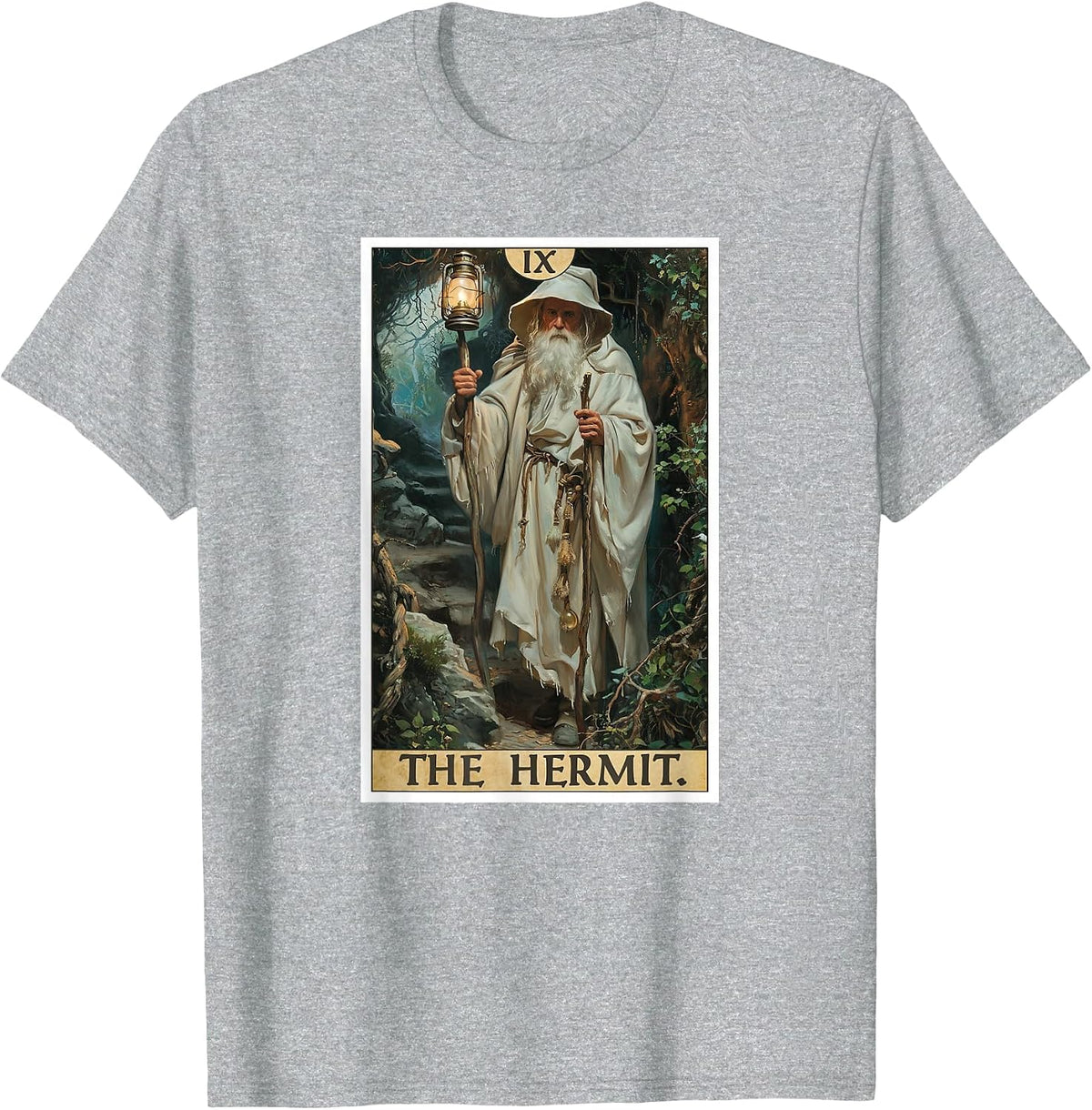 Tarot Cards Tarot Card 9 The Hermit T-Shirt - Heather Grey