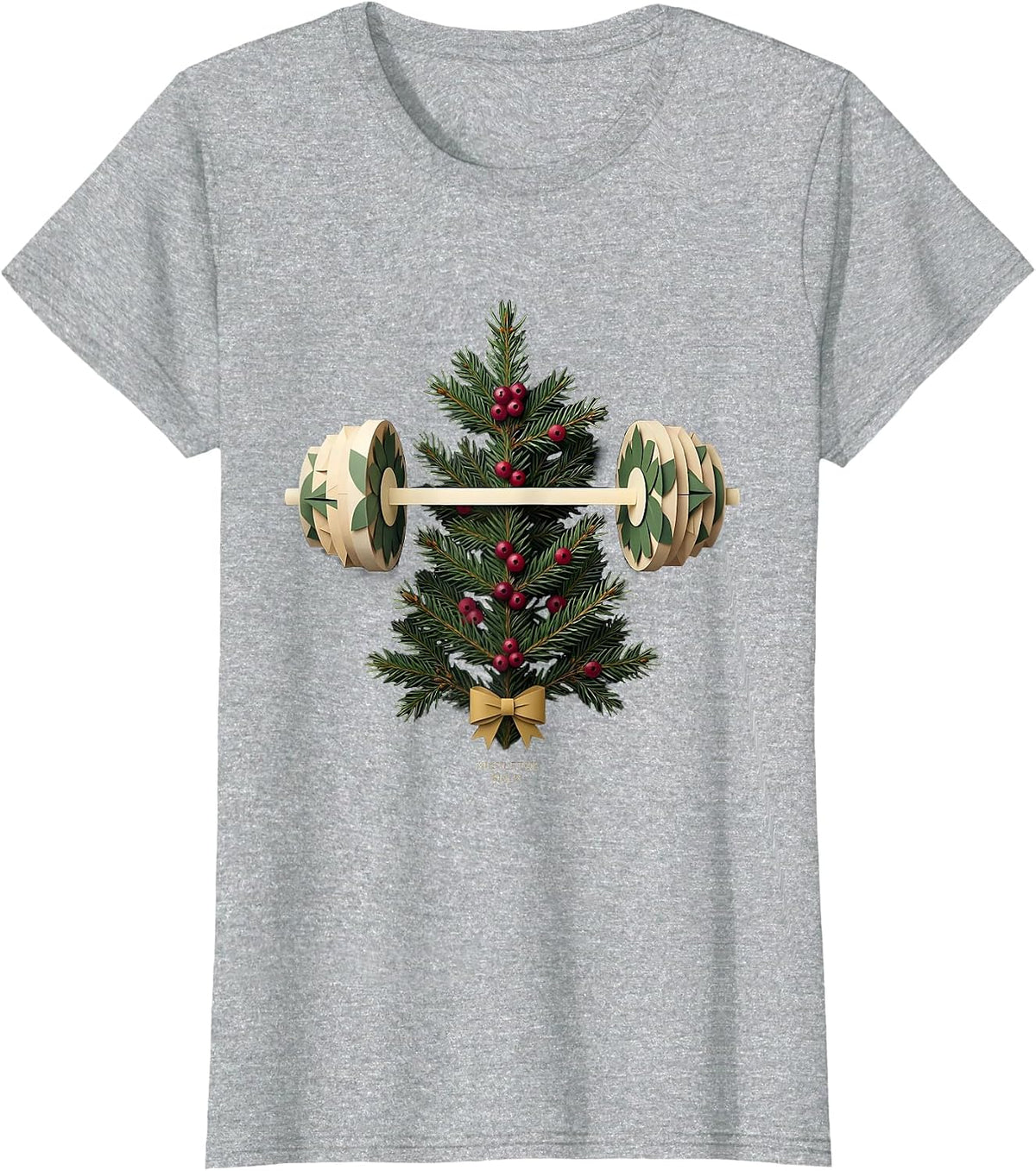 Mistletoe Bulk Funny Christmas Gym Weightlifting Fitness T-Shirt - Heather Grey