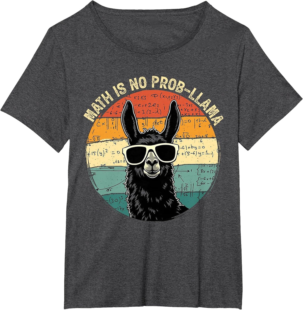 Math is No Pro-Llama Mathematics Math Teacher Appreciation T-Shirt - Dark Heather Grey