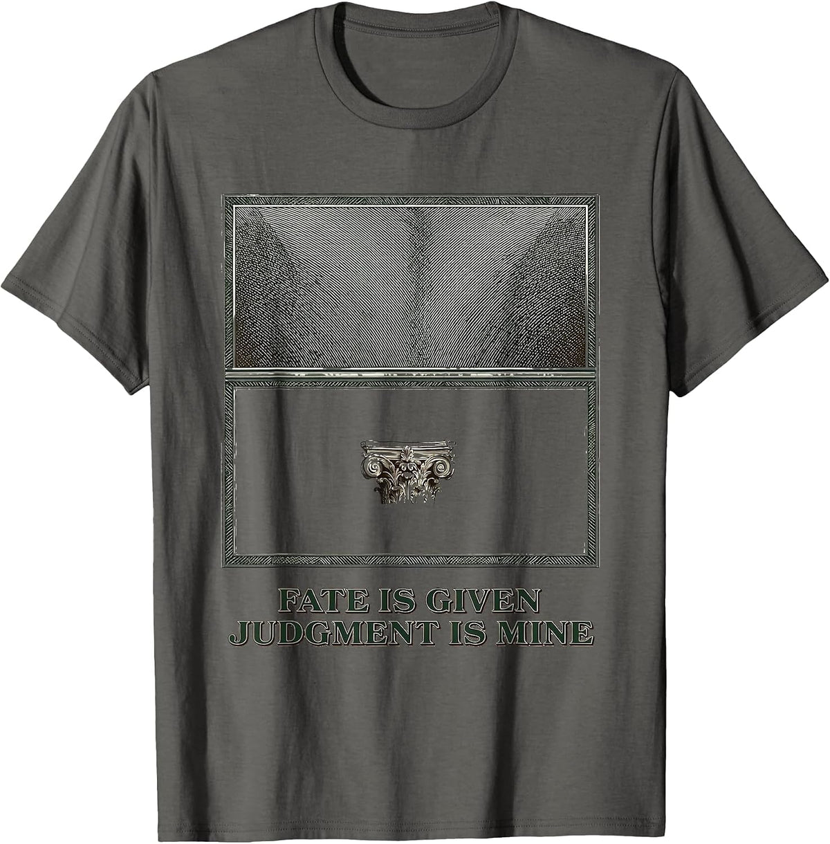 Fate Is Given Judgment Is Mine Stoic Philosophy Marcus T-Shirt - Asphalt Grey