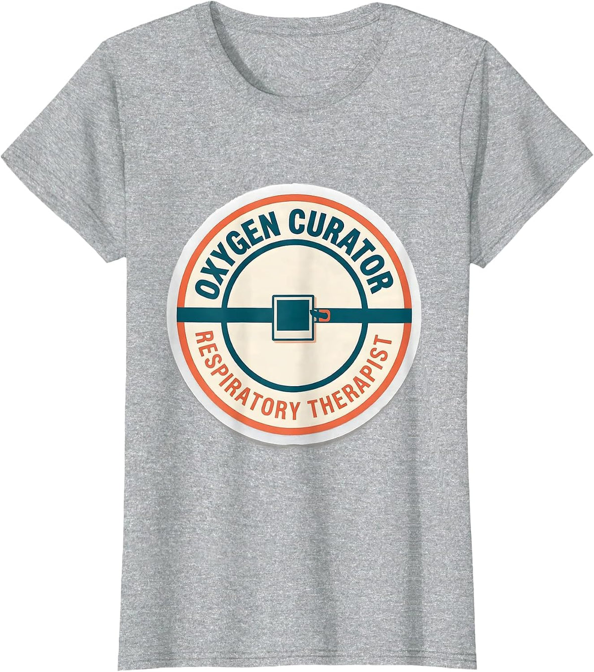 Women's Oxygen Curator Respiratory Therapist Sticker Style T-Shirt - Heather Grey