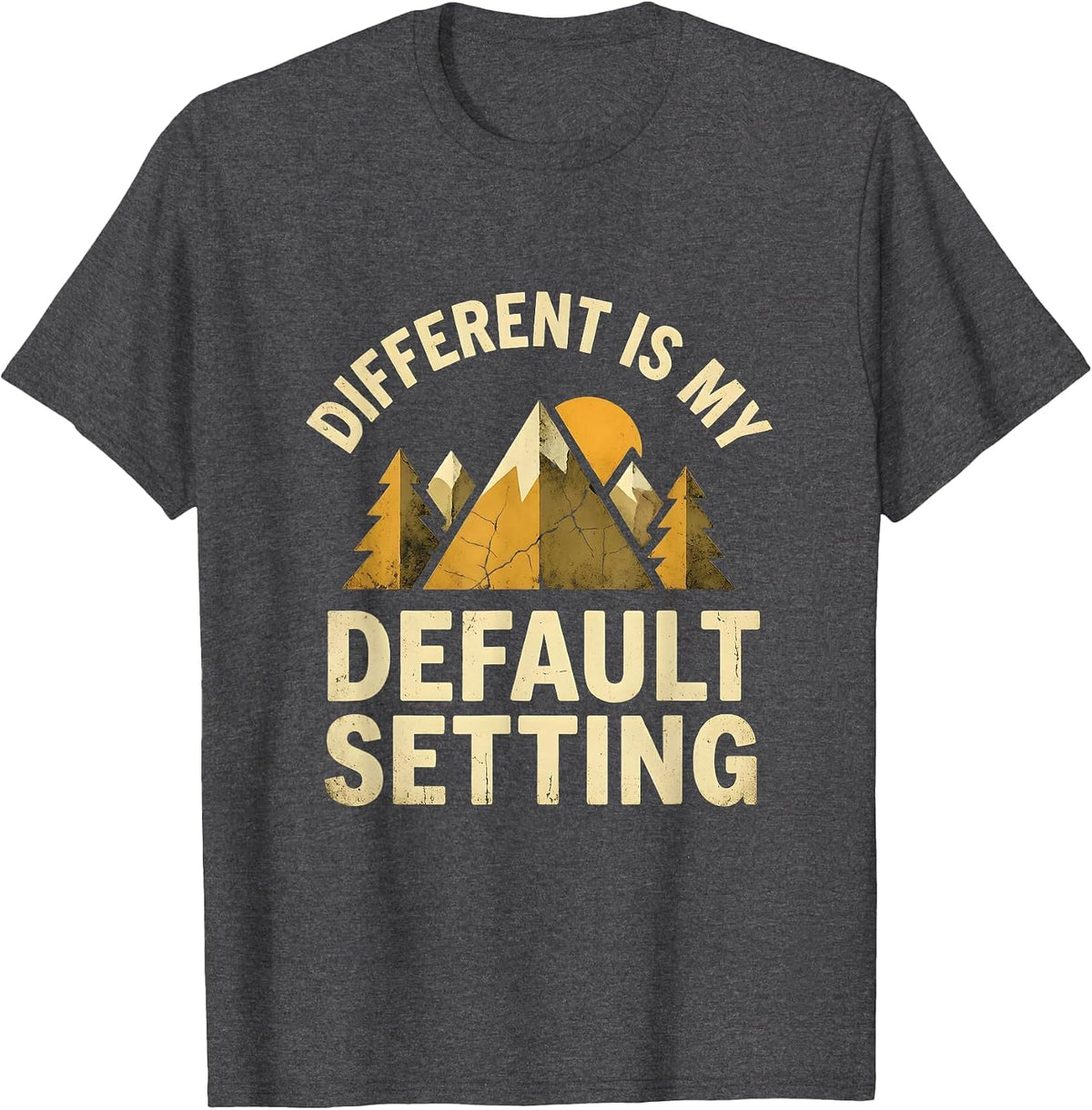 Different Is My Default Setting Neurodiversity Design T-Shirt - Dark Heather Grey
