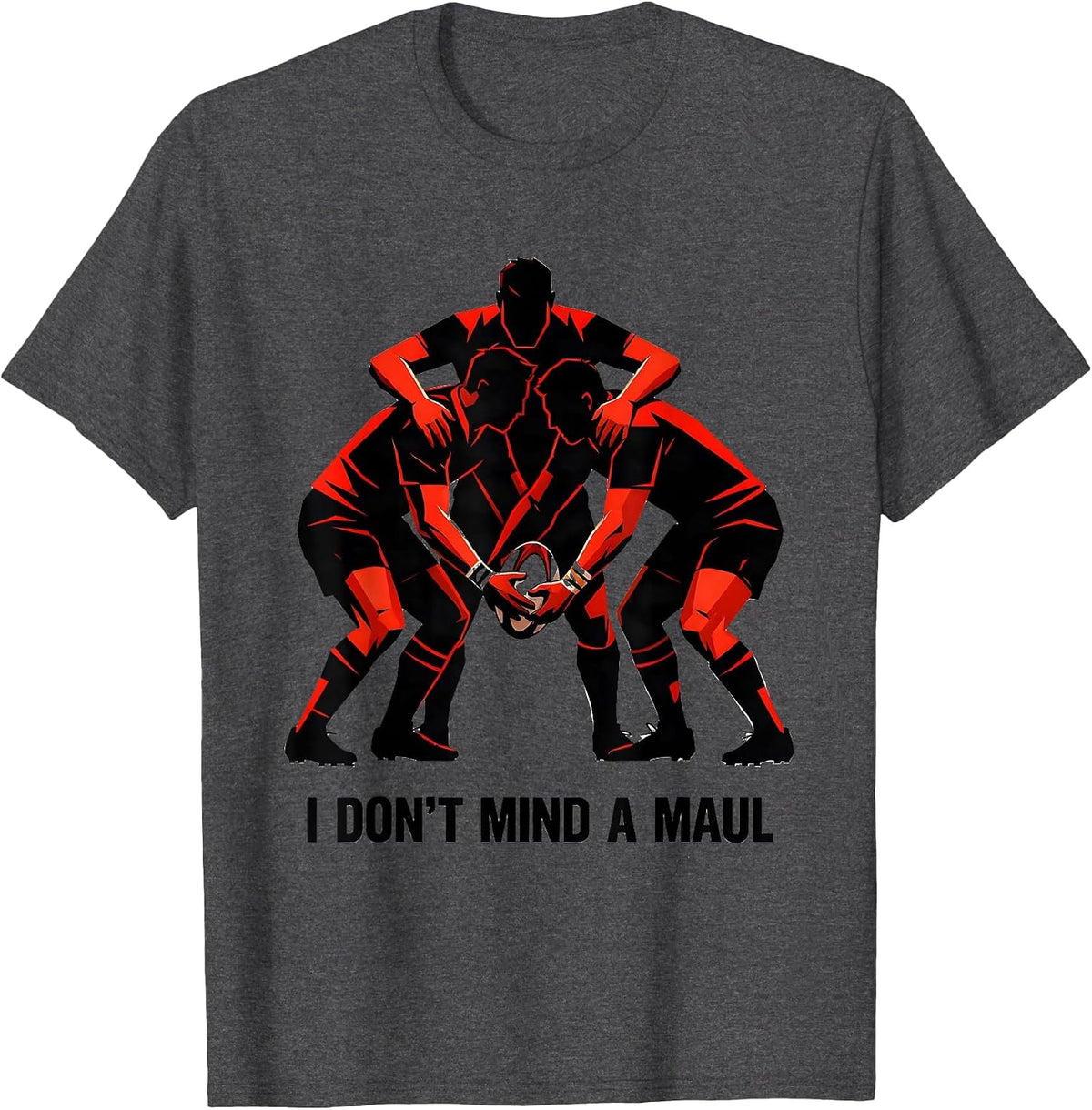 I Don't Mind A Maul Geometric Rugby Player Fan Humor Vintage T-Shirt - Dark Heather Grey