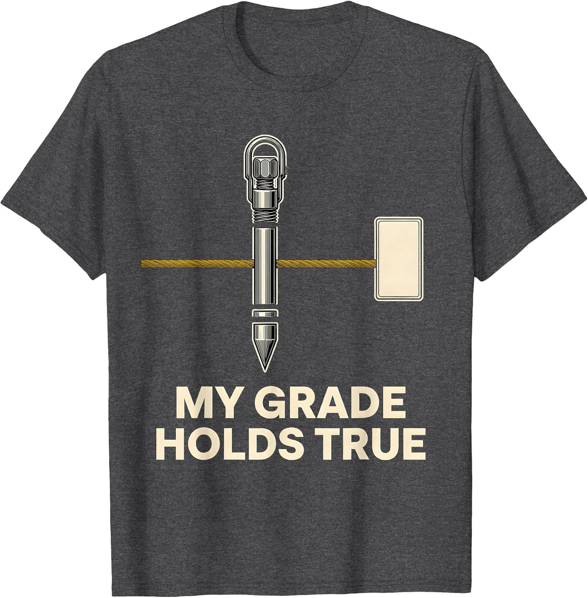 My Grade Holds True Exploded View Technical Heavy Equipment T-Shirt - Dark Heather Grey
