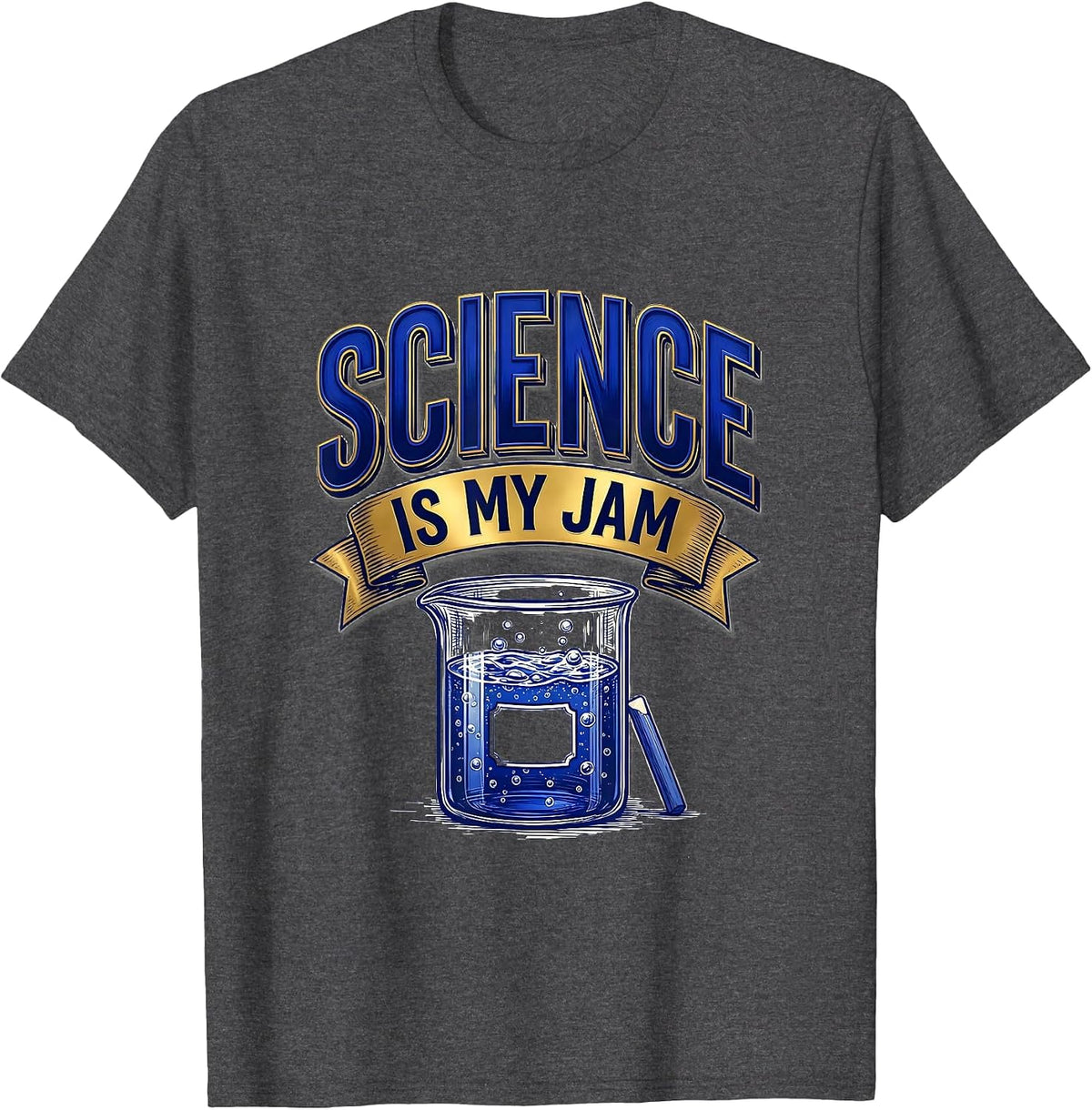 Science Is My Jam Funny Retro Teacher Back to School T-Shirt - Dark Heather Grey