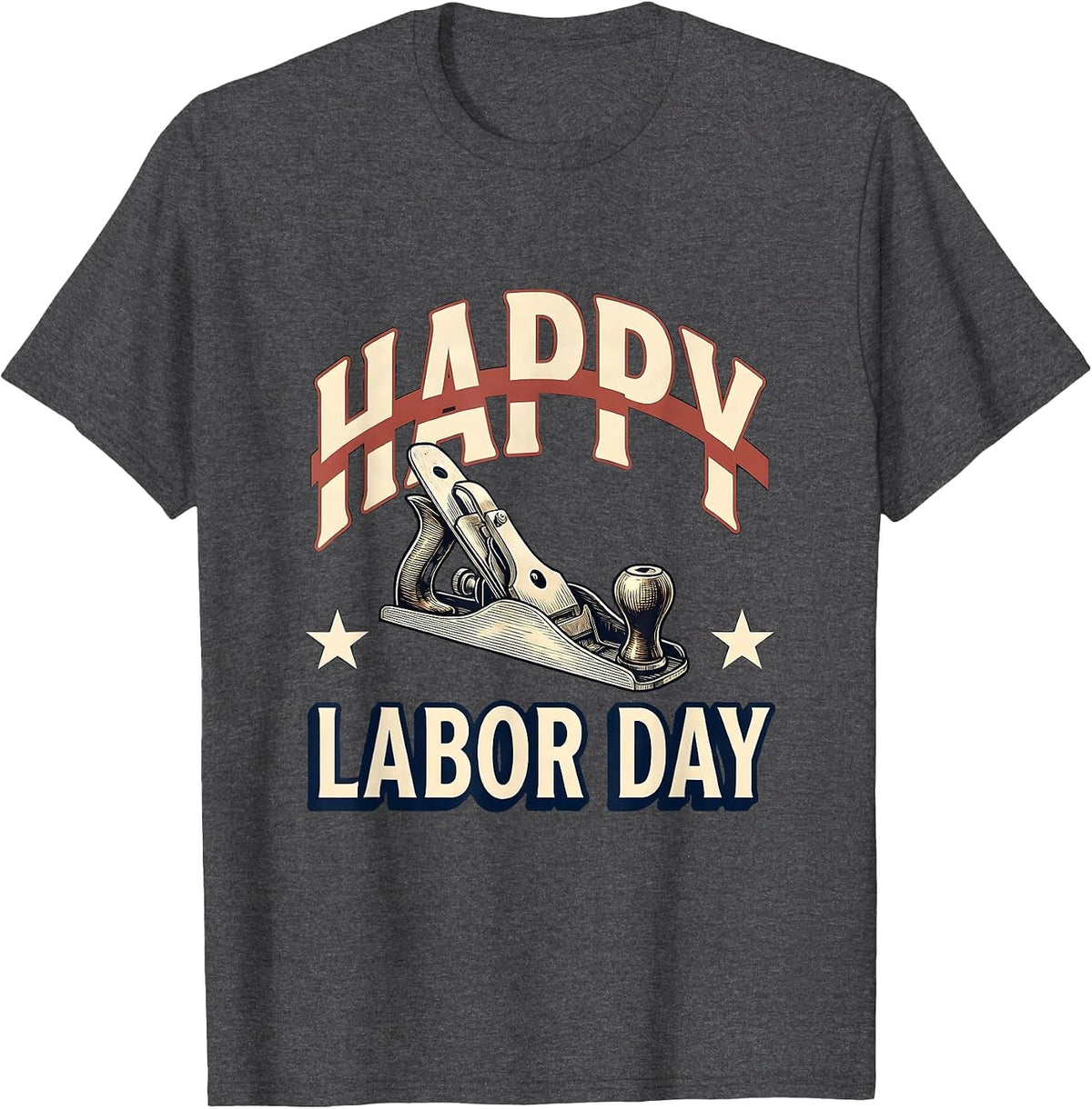 Happy Labor Day Patriotic Union Pride Worker Graphic T-Shirt - Dark Heather Grey