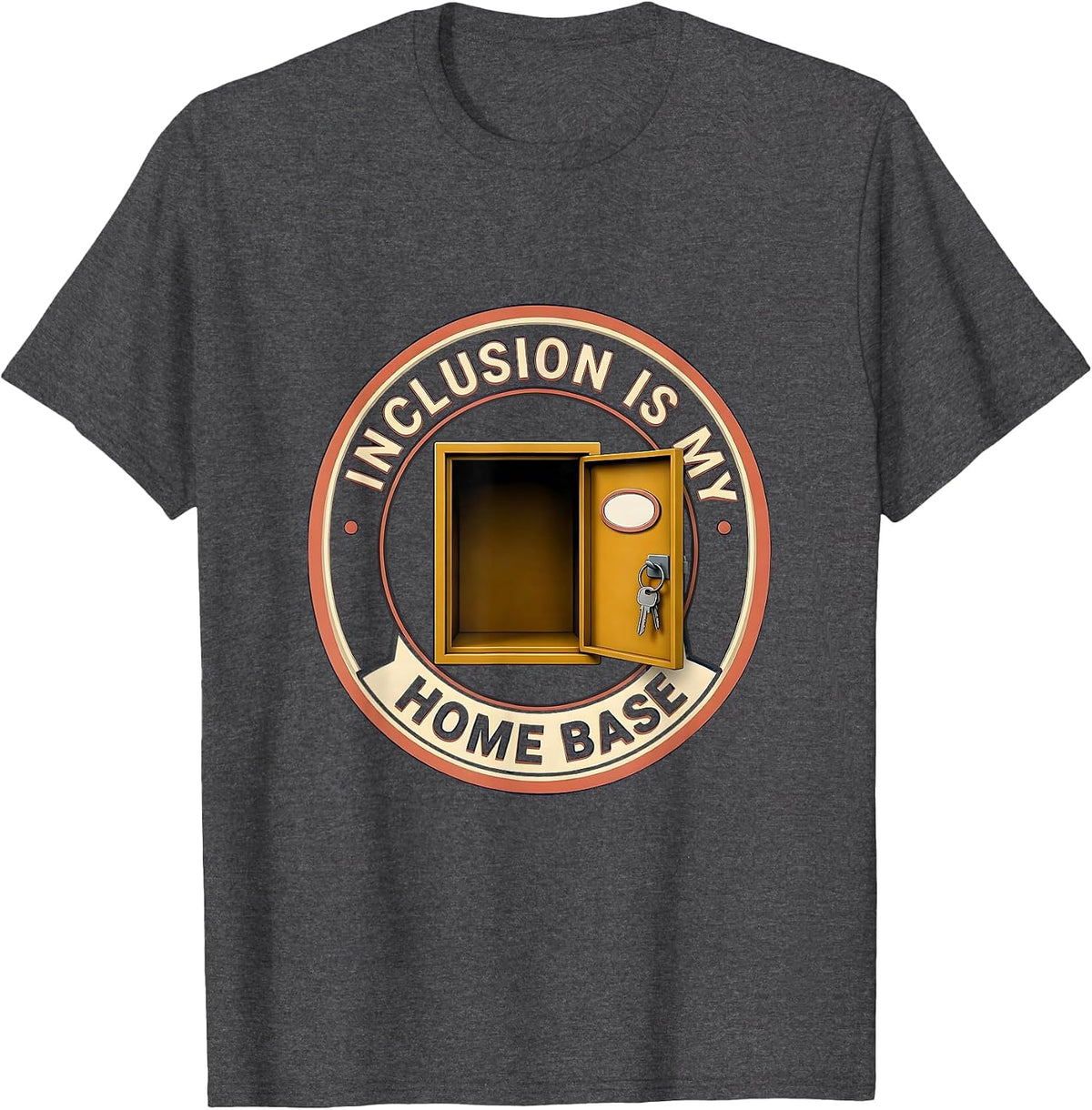 Inclusion Is My Home Base Special Education Teacher Autism T-Shirt - Dark Heather Grey