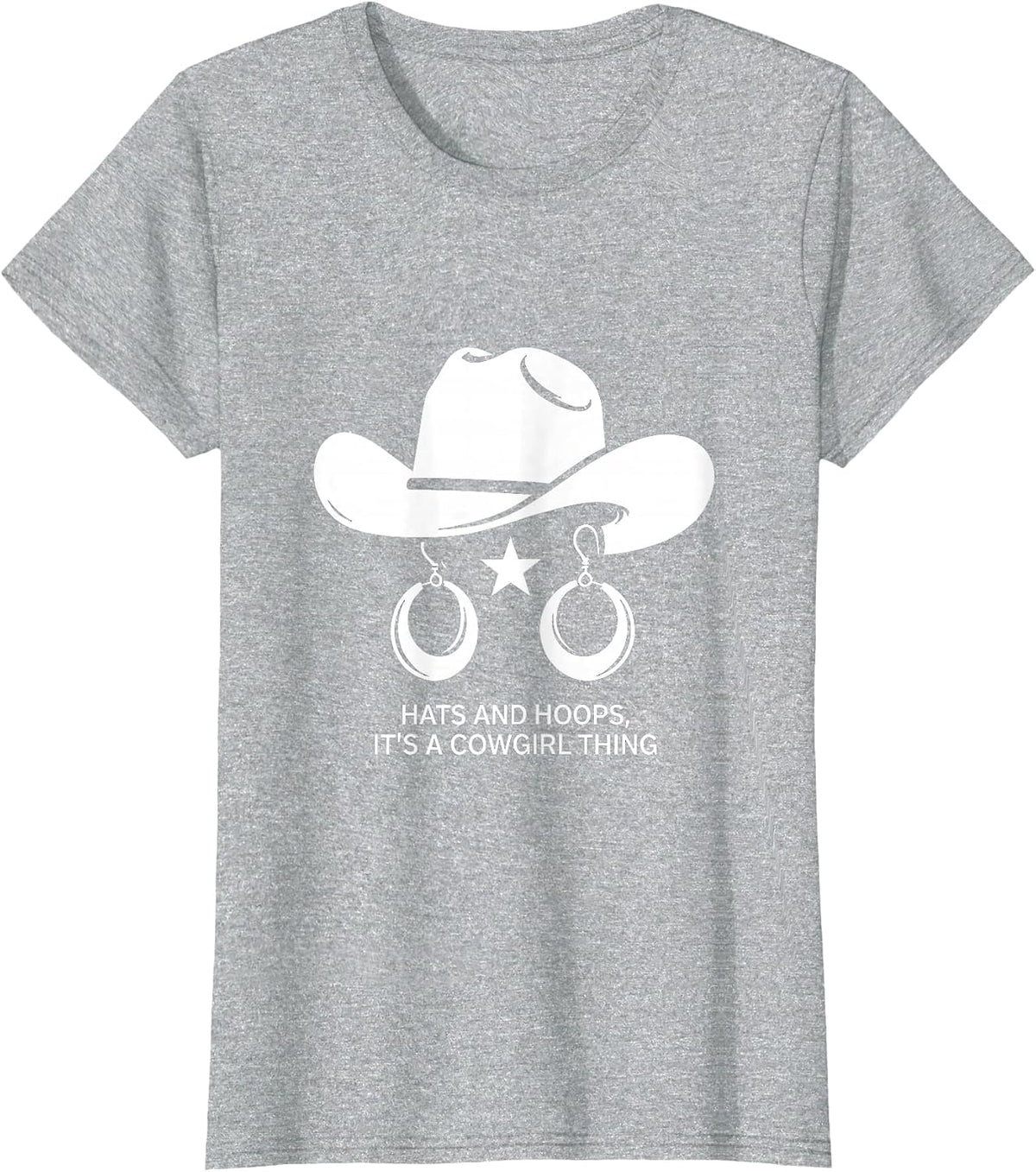Hats and Hoops It's a Cowgirl Thing Playful Western Pride T-Shirt - Heather Grey