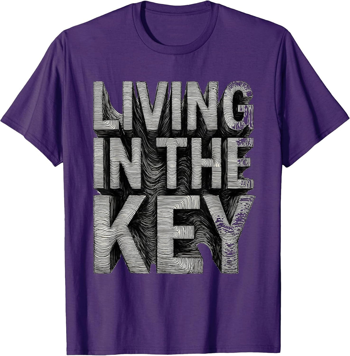 Living in the Key Music Teacher Graphic Design T-Shirt - Purple