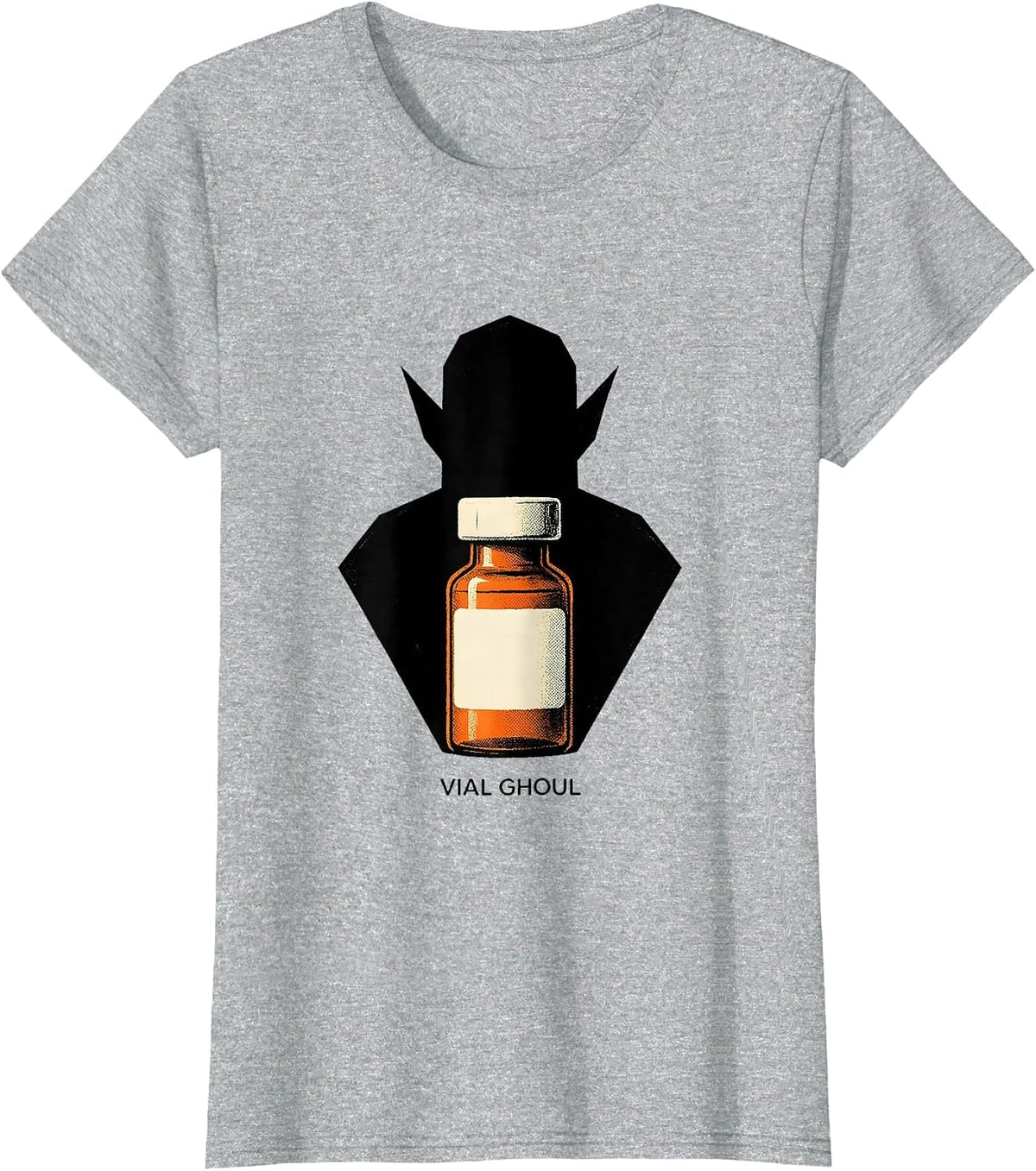 Vial Ghoul Geometric Pharmacy Halloween Pharmacist Tech Crew T-Shirt - Heather Grey