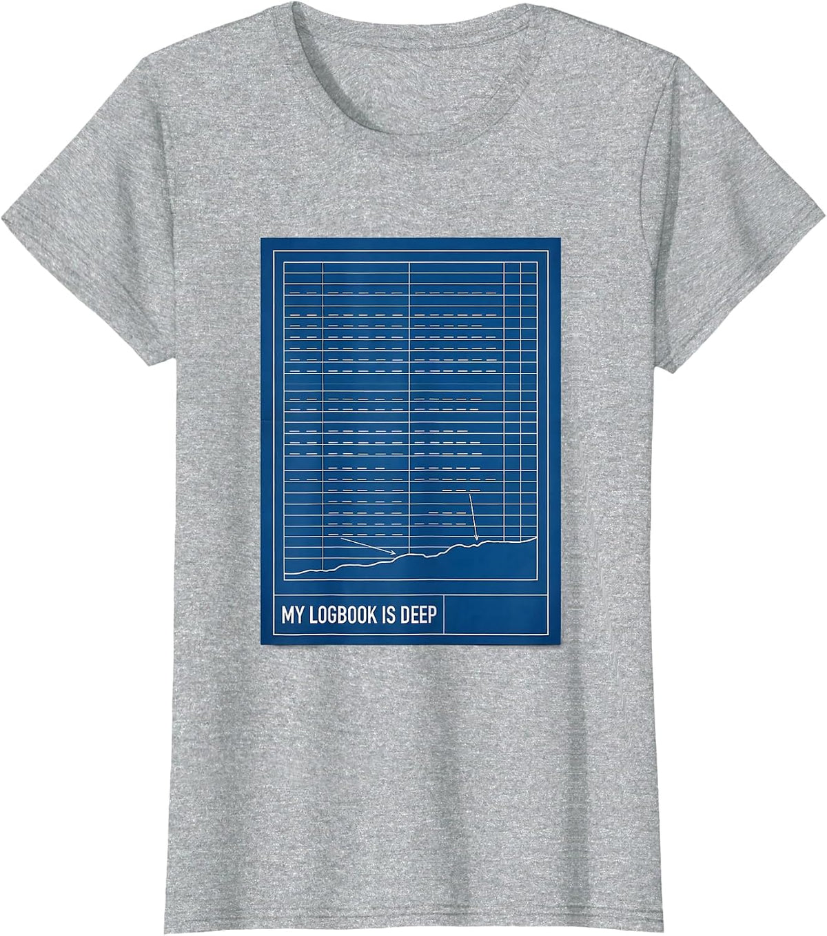 My Logbook Is Deep Technical Scuba Diving Enthusiast T-Shirt - Heather Grey