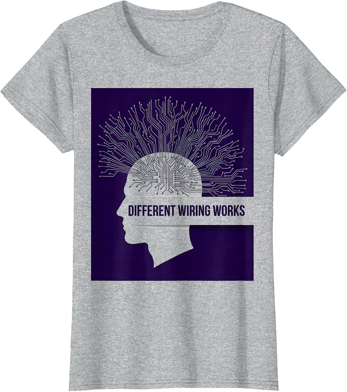 Different Wiring Works Neurodiversity Design T-Shirt - Heather Grey