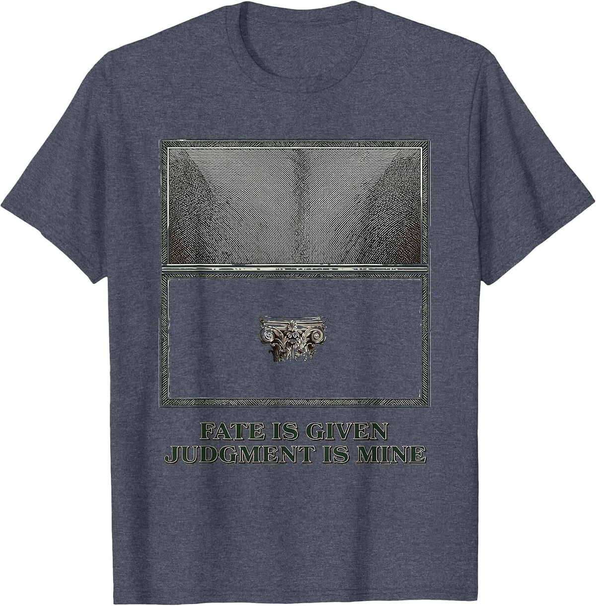 Fate Is Given Judgment Is Mine Stoic Philosophy Marcus T-Shirt - Heather Blue