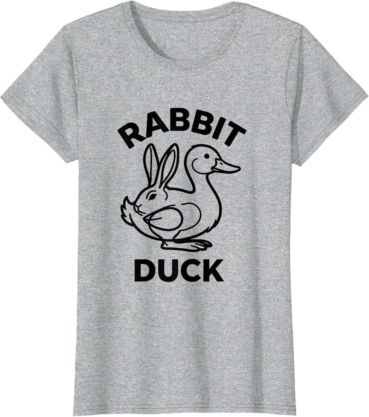 Rabbit Duck Philosophy Wittgenstein Optical Illusion T-Shirt - Heather Grey
