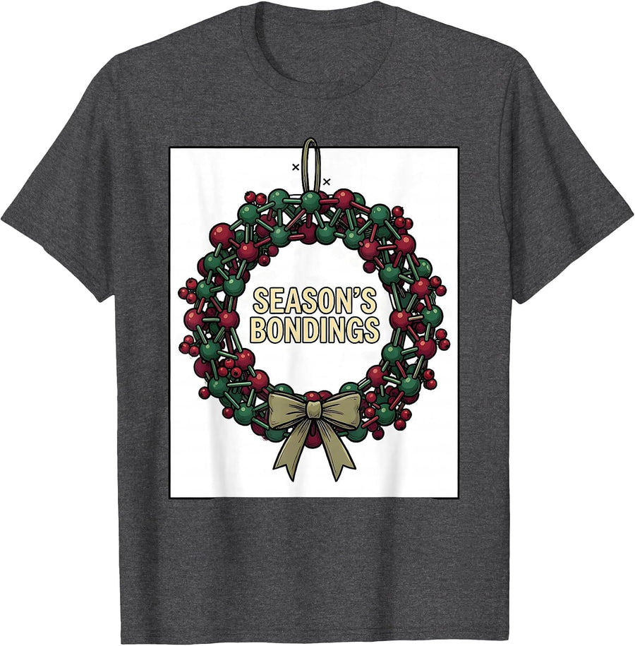 Men's Season's Bondings Funny Chemistry Teacher Science Nerd T-Shirt - Dark Heather Grey