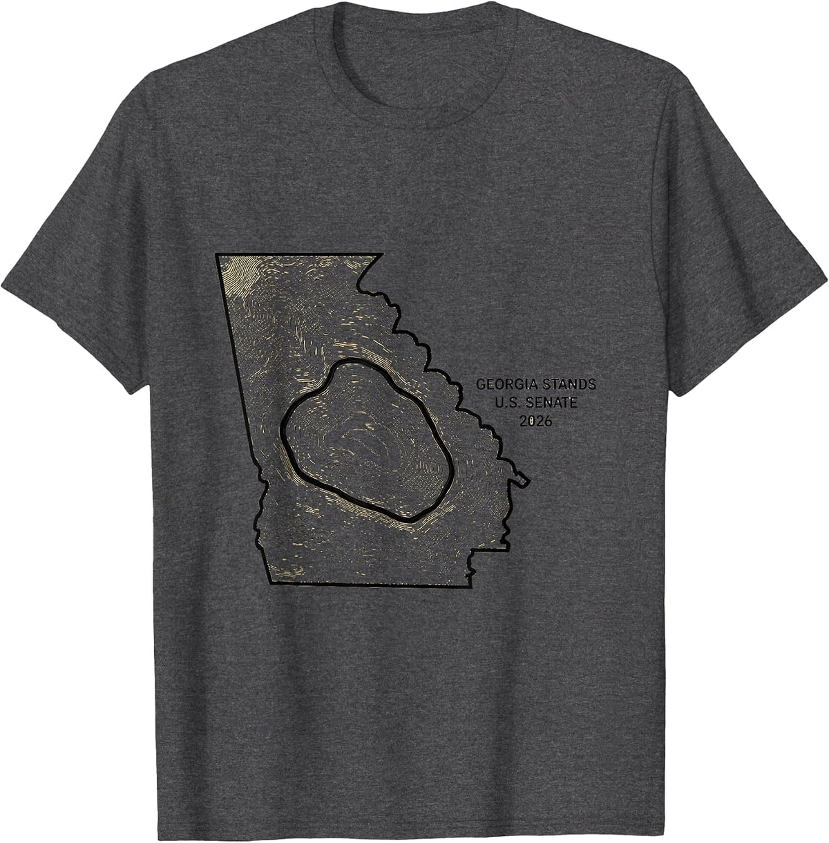 Georgia Stands U.S. Senate 2026 Political Campaign Vintage T-Shirt - Dark Heather Grey
