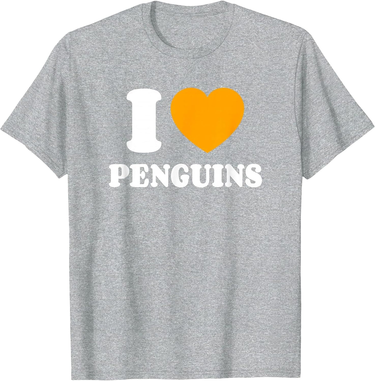 I Love Penguins T-Shirt - Heather Grey