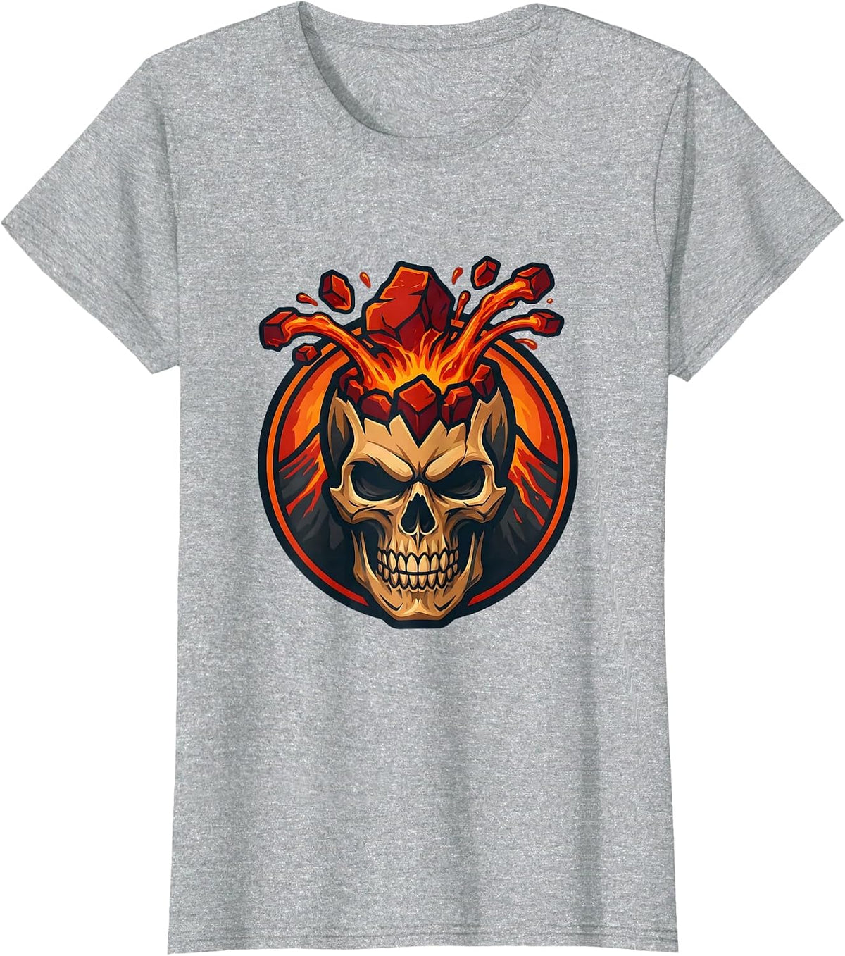Women's Hawaiian Volcanic Eruption Lava Stream Graphic T-Shirt - Heather Grey