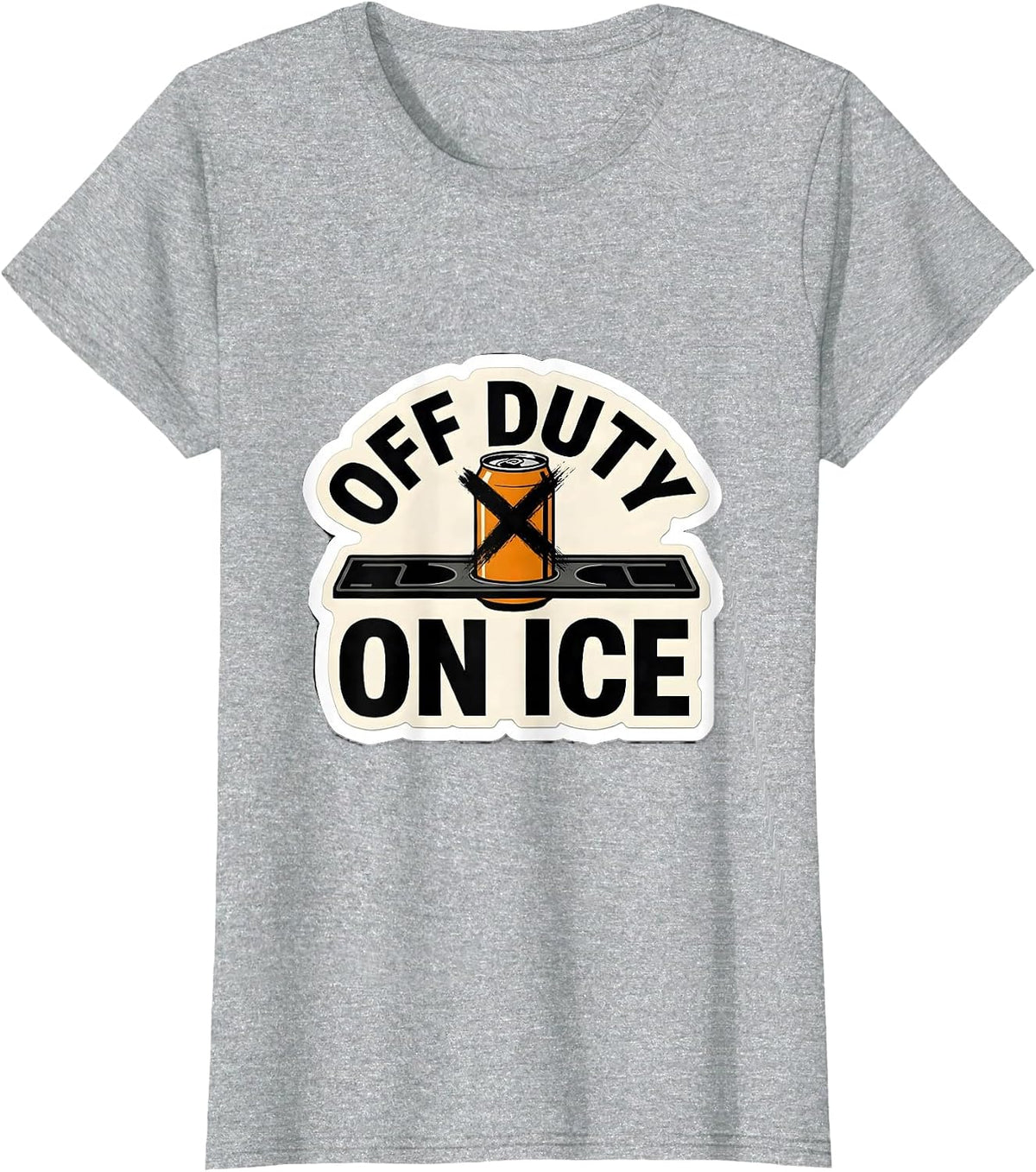 Off Duty On Ice Funny Beer Lover Labor Day Cookout Humor T-Shirt - Heather Grey