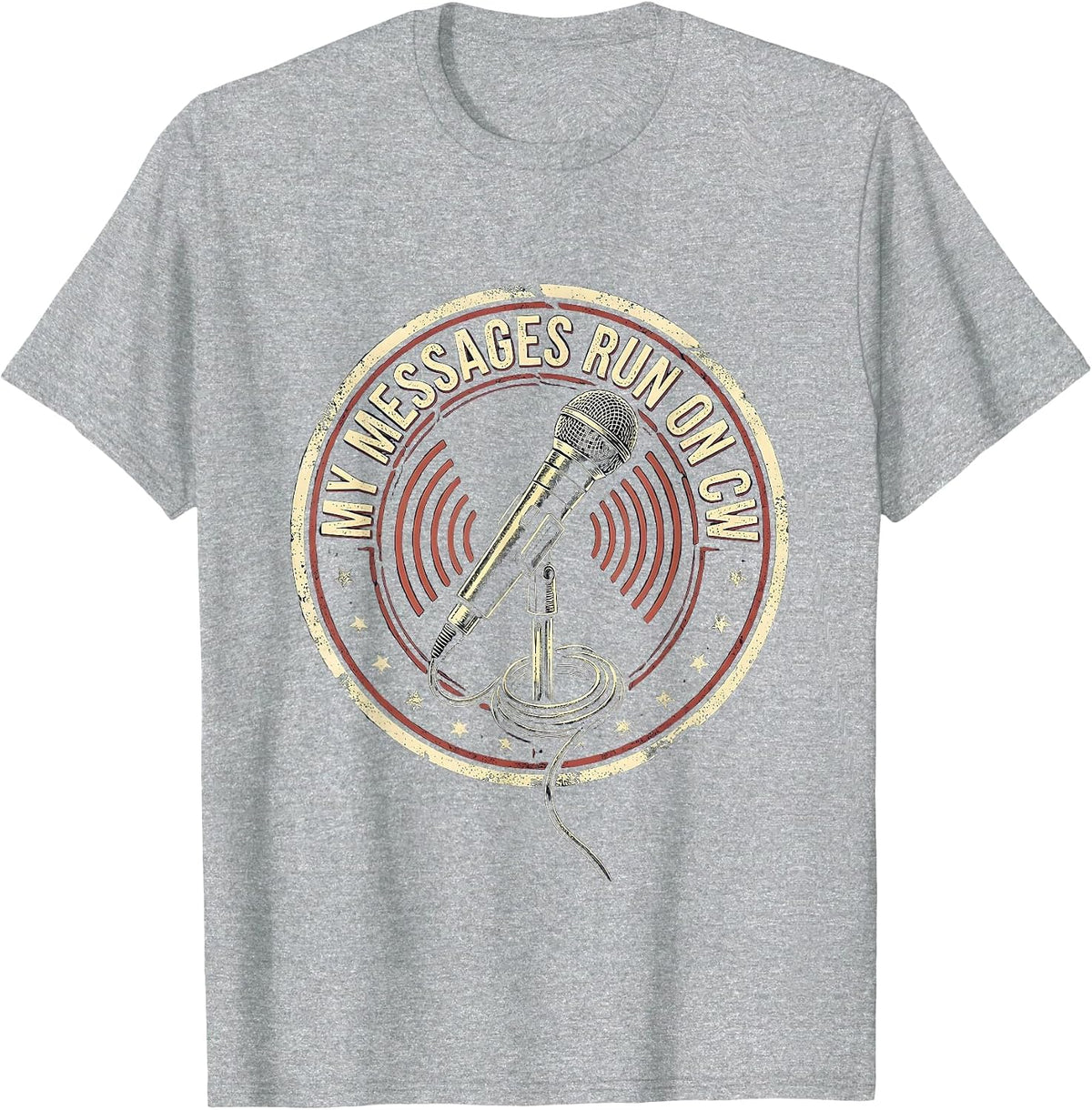 Men's My Messages Run On CW Funny Ham Radio Operator Hobbyist T-Shirt - Heather Grey