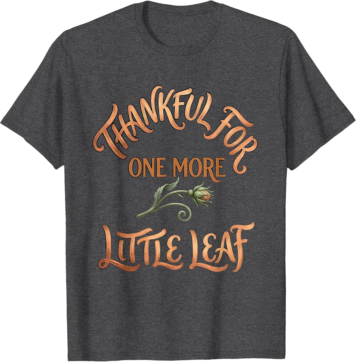 Thankful For One More Little Leaf Boho Dad T-Shirt - Dark Heather Grey
