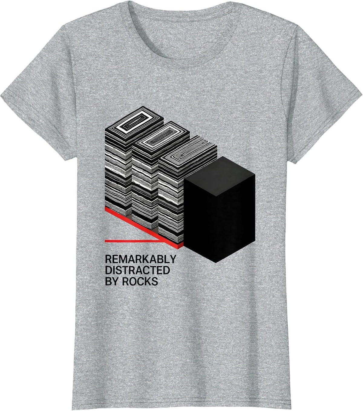 Remarkably Distracted By Rocks Funny Geologist Rock T-Shirt - Heather Grey