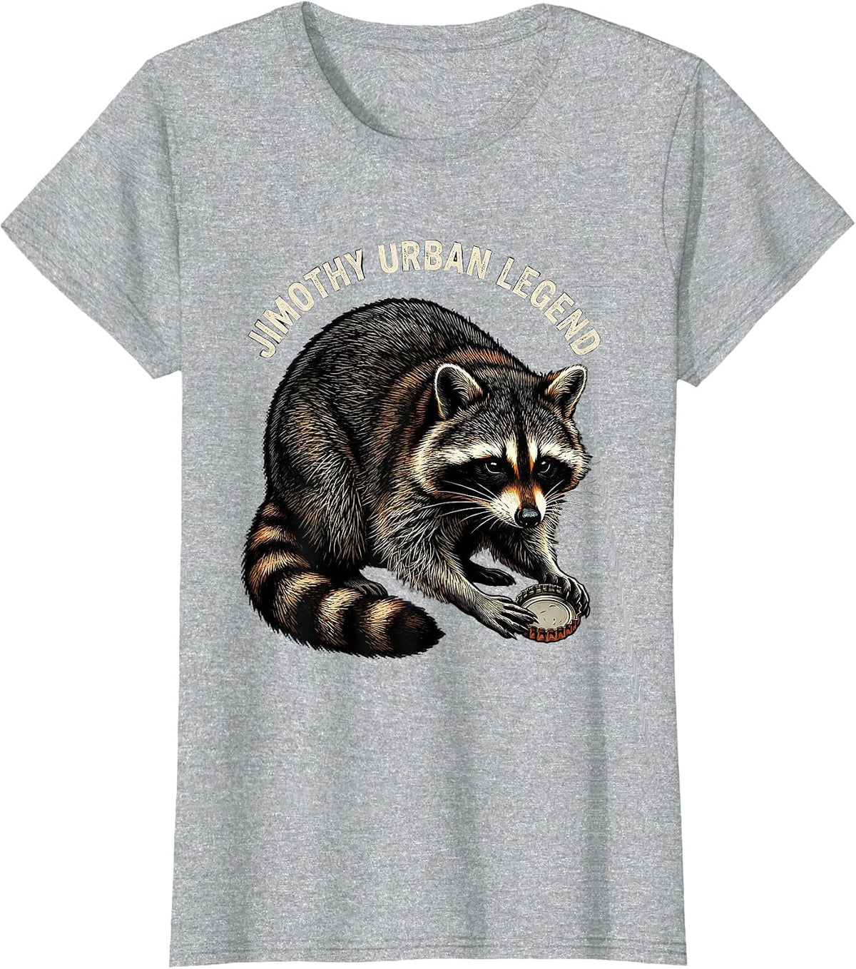 Women's Jimothy Urban Legend Funny Raccoon Viral Meme Trash Panda T-Shirt - Heather Grey