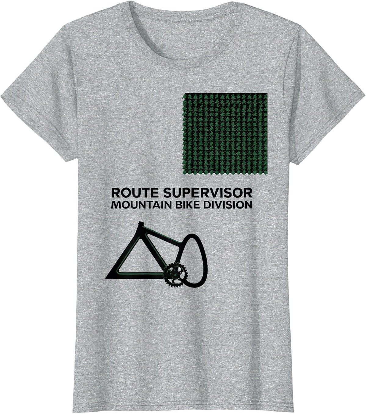 Route Supervisor Mountain Bike Division Christmas Biker T-Shirt - Heather Grey
