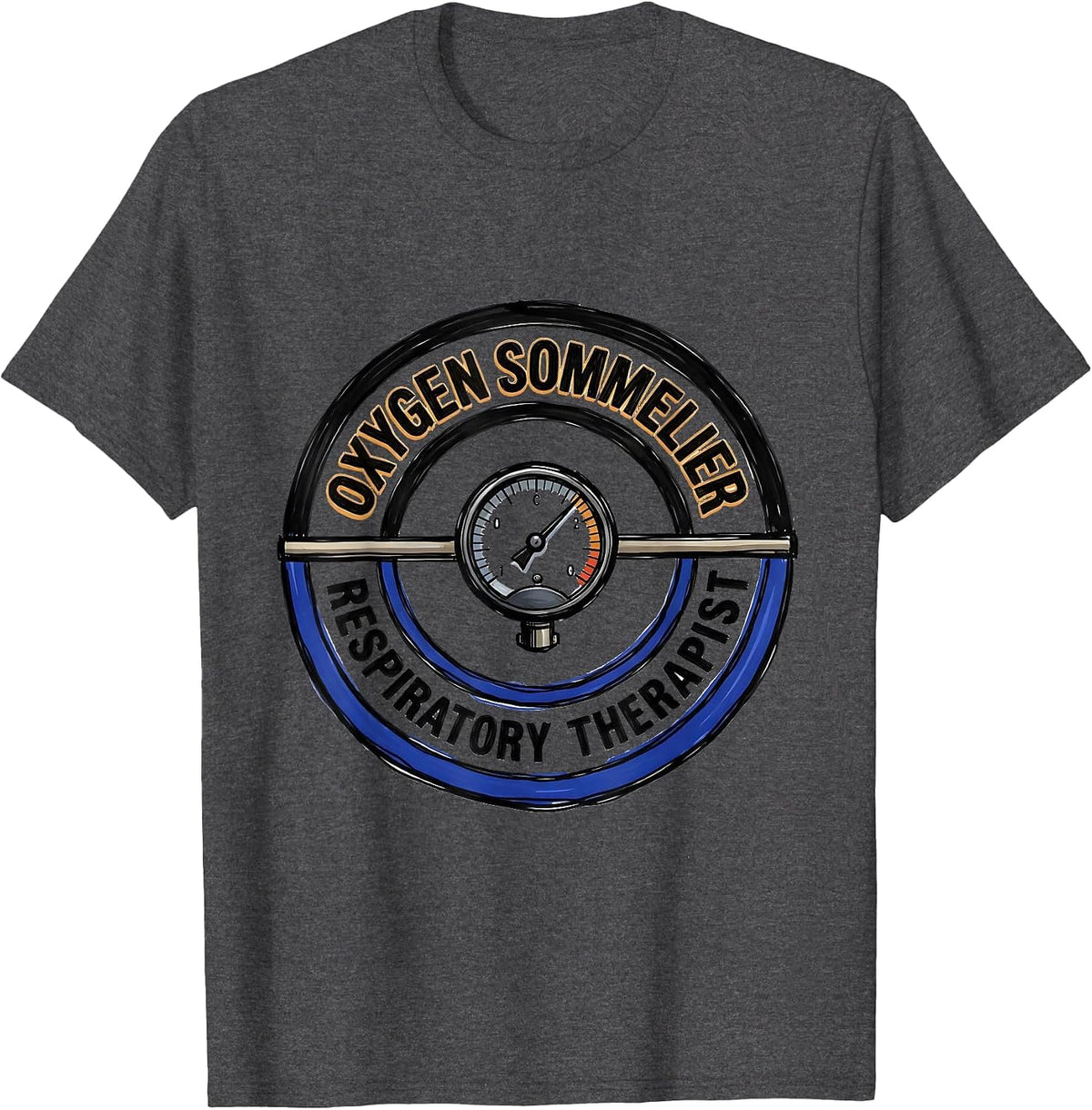 Men's Oxygen Sommelier Respiratory Therapist Occupational Pride T-Shirt - Dark Heather Grey