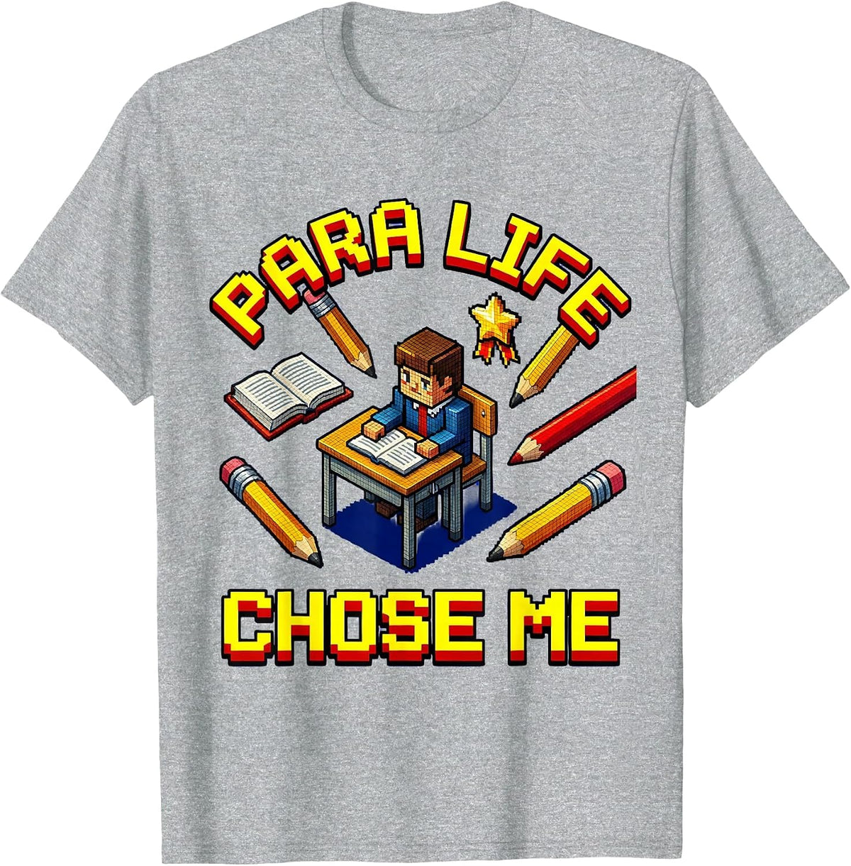 Men's Para Life Chose Me Paraprofessional Design T-Shirt - Heather Grey