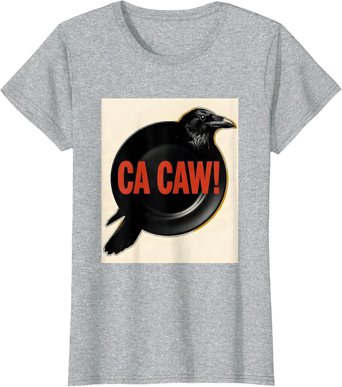 Ca Caw! Funny F Caw F Crow Humor Dark Bird Meme Raven Gothic T-Shirt - Heather Grey