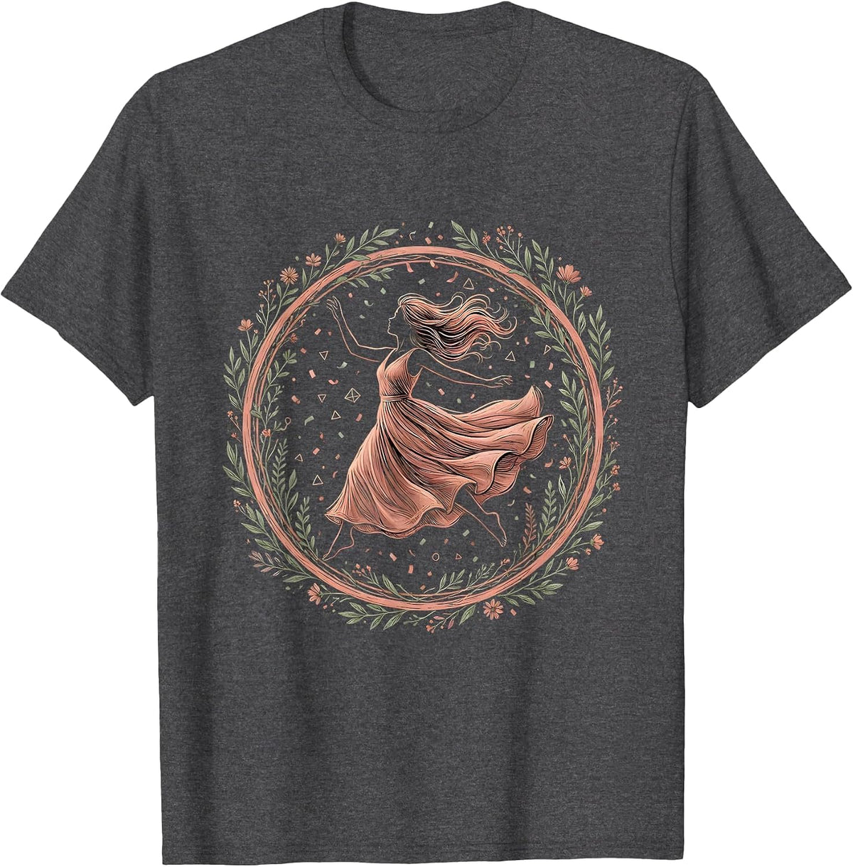 Gigi Confetti Celebration Jumping Fashion Design T-Shirt - Dark Heather Grey