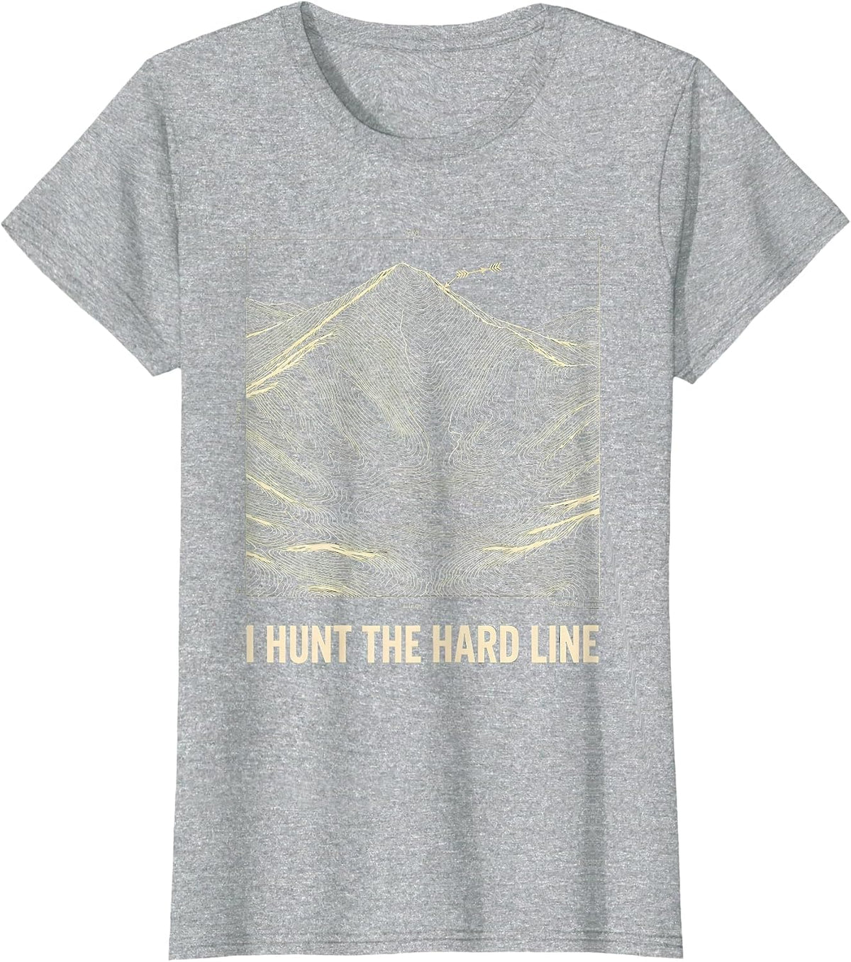 I Hunt The Hard Line Archery Bowhunter Deer Elk Hunter T-Shirt - Heather Grey