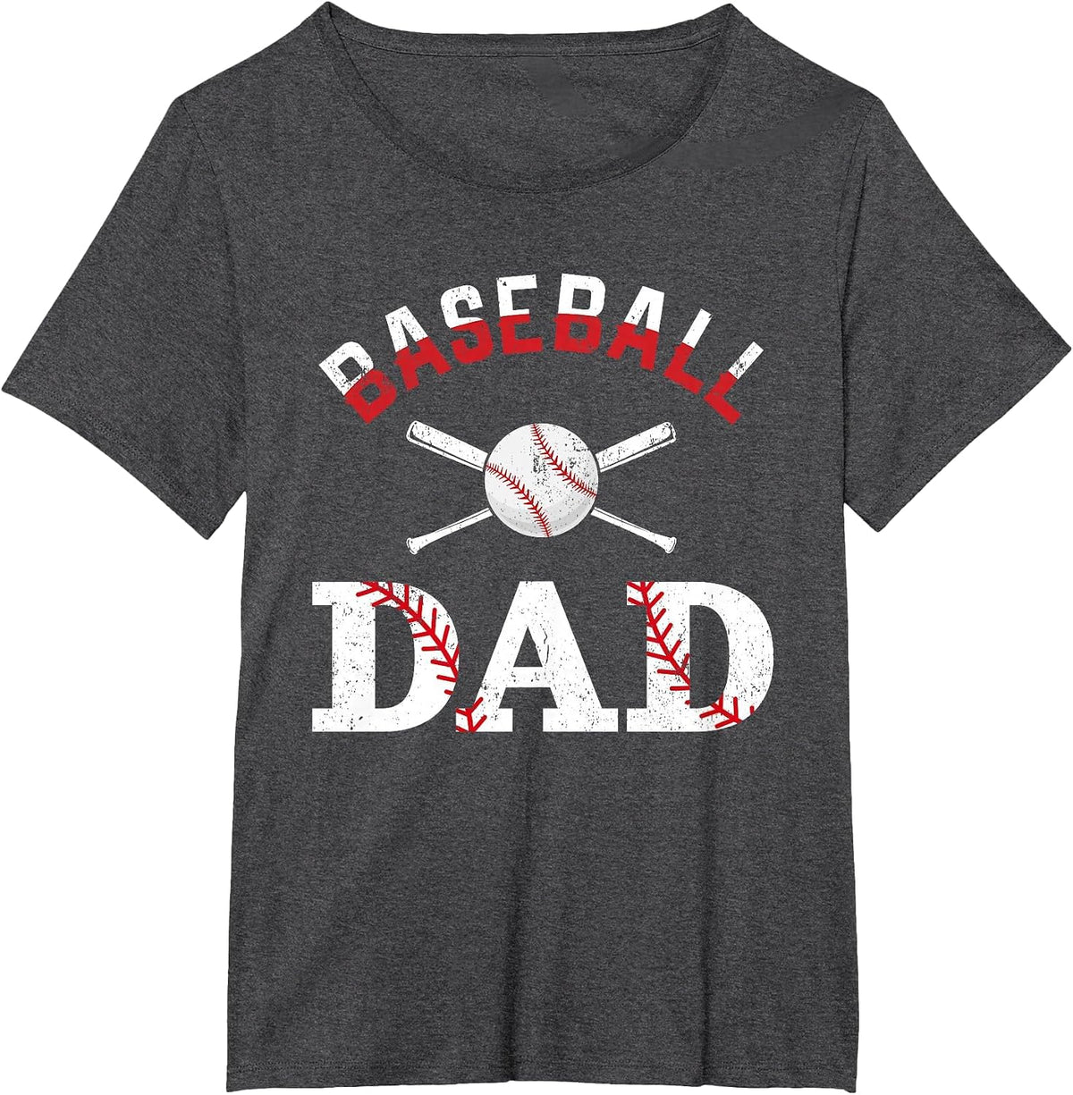 Baseball Dad Happy Fathers Day Shirts for Men Boys Kid T-Shirt - Dark Heather Grey