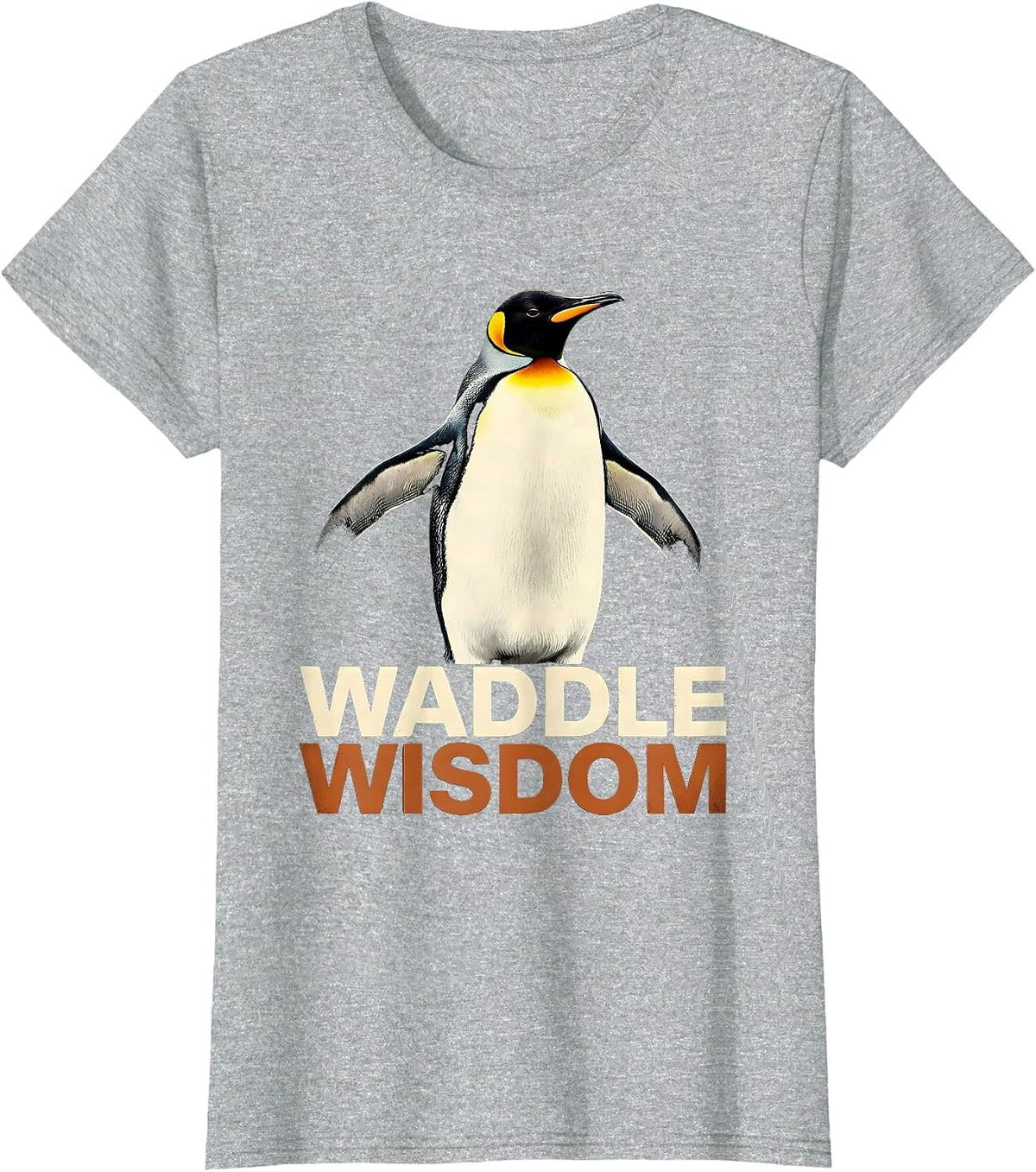 Waddle Wisdom Funny Penguin Lover Animal Humor Gift T-Shirt - Heather Grey