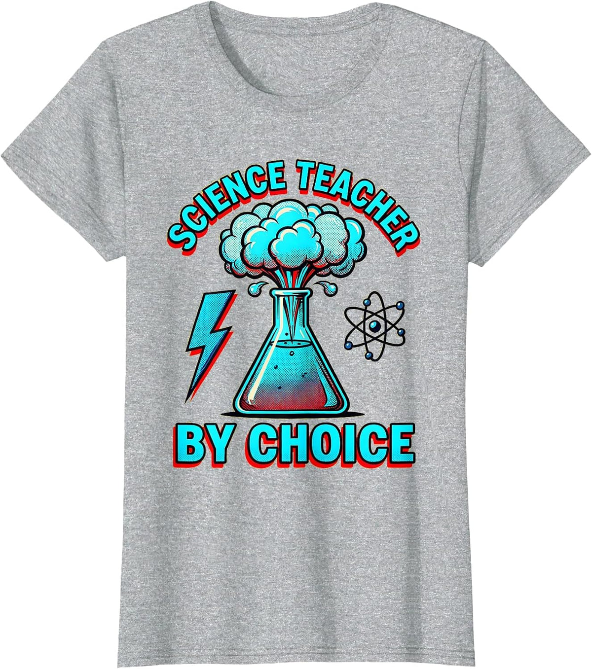 Science Teacher By Choice Educator Design T-Shirt - Heather Grey