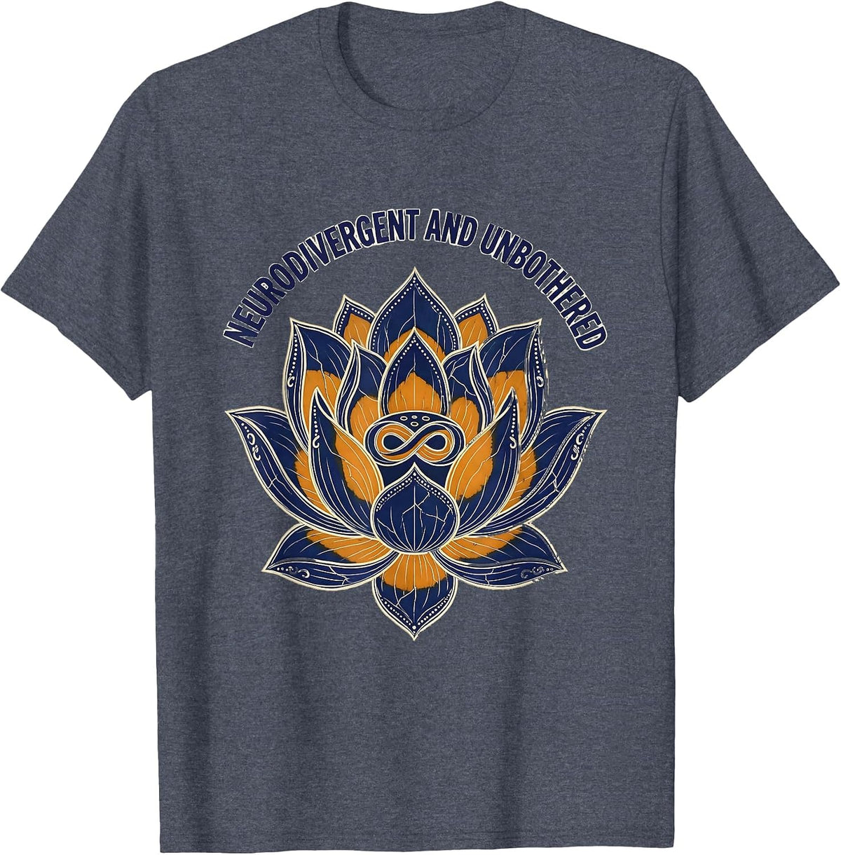 Neurodivergent and Unbothered Autism Design T-Shirt - Heather Blue