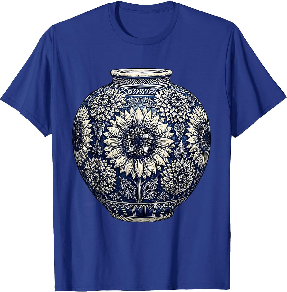 Talavera Pottery Spanish Heritage Month Art T-Shirt - Royal Blue