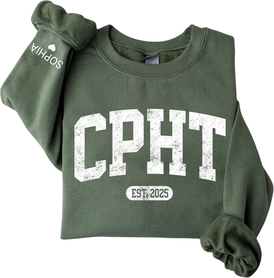 Chillever Personalized CPHT Sweatshirt, Custom Certified Pharmacy Technician Sweater, Pharmacy School Graduation Gift,