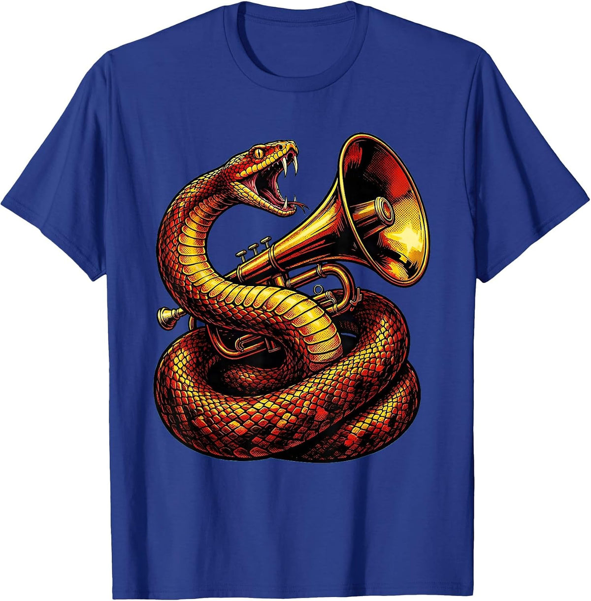 Men's Free Speech Serpent and Speaking Trumpet Design T-Shirt - Royal Blue