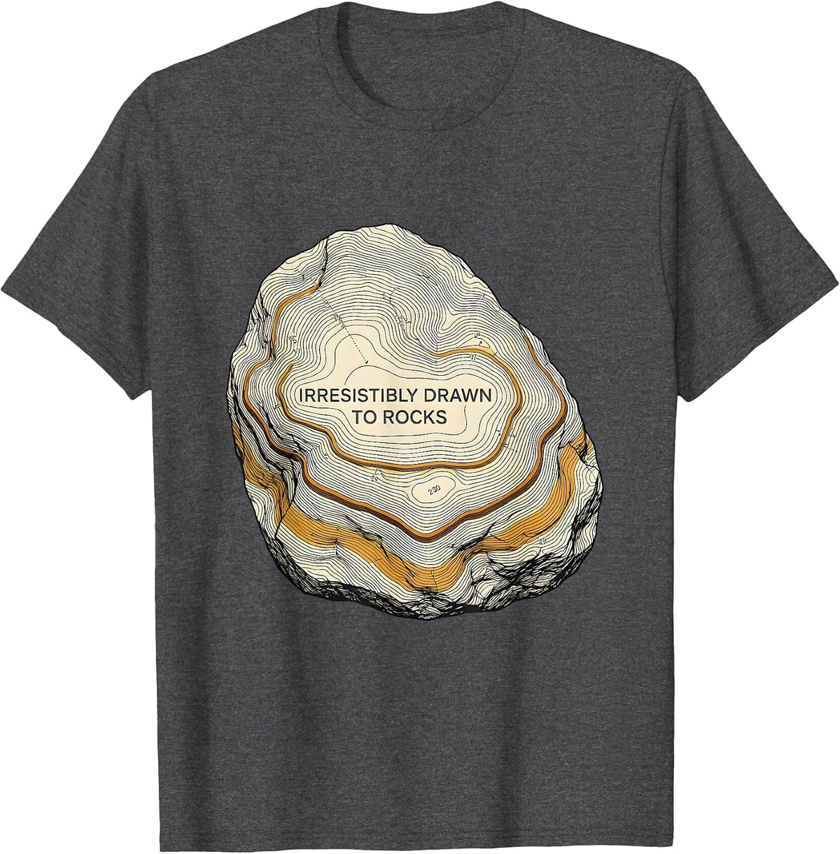 Men's Irresistibly Drawn To Rocks Funny Geologist Rock Collector T-Shirt - Dark Heather Grey