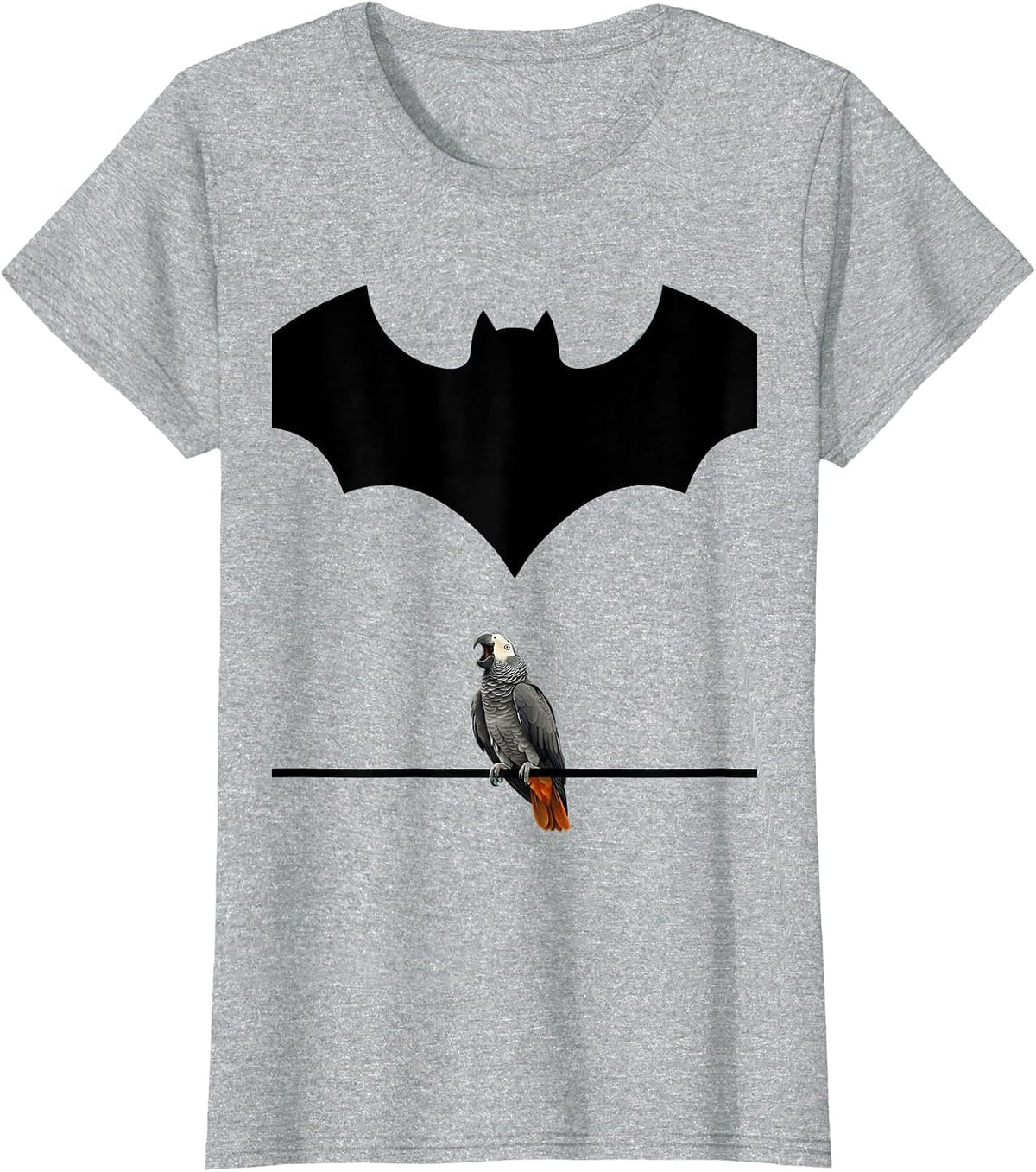 Bat Wing Parrot Lover Funny Halloween Costume Humor T-Shirt - Heather Grey