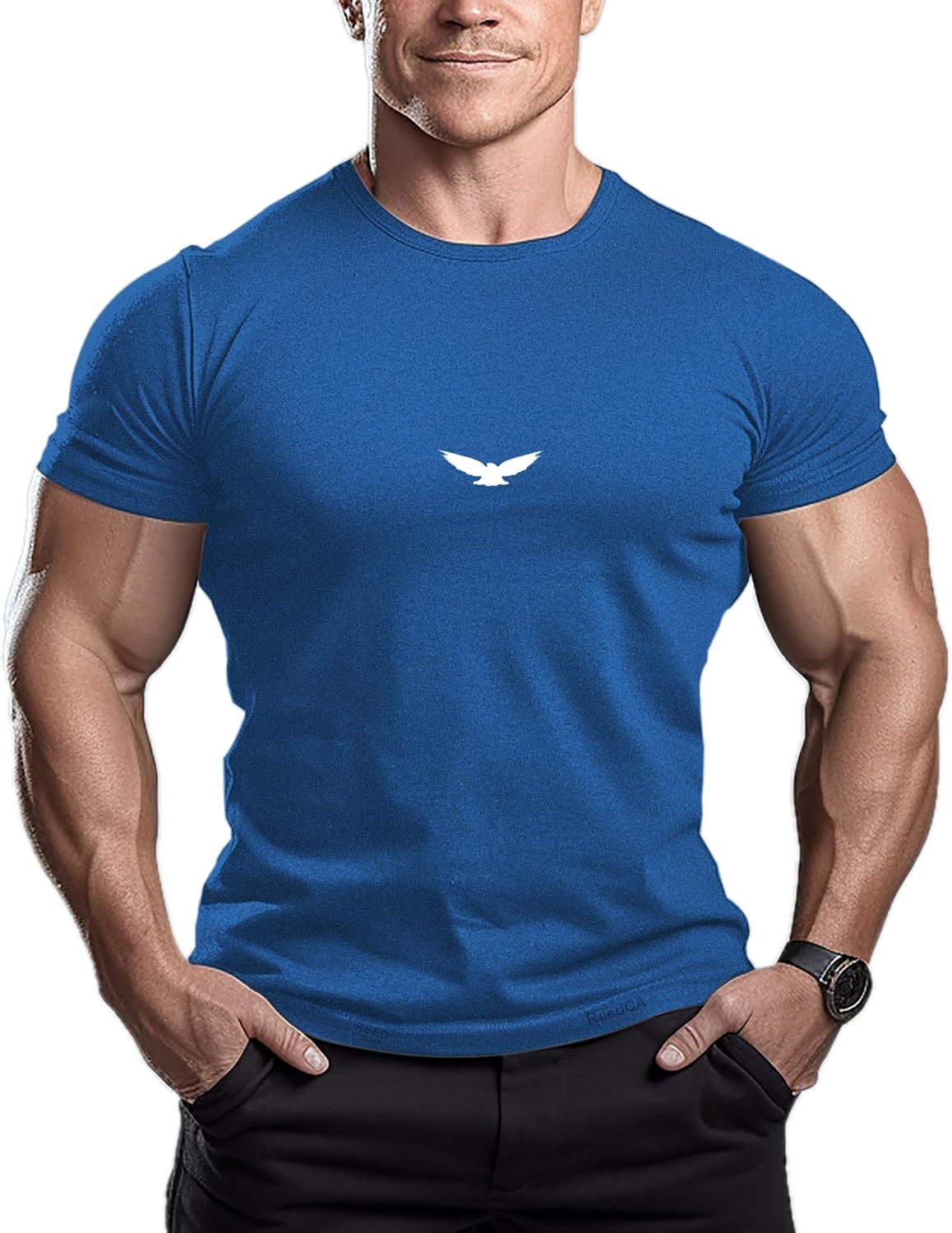 ReedCA Men's Eagle T-Shirt - Blue