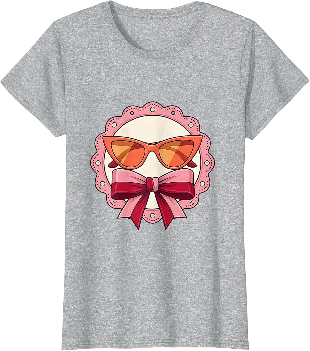 Gigi Glamorous Sunset Sunglasses Illustration T-Shirt - Heather Grey