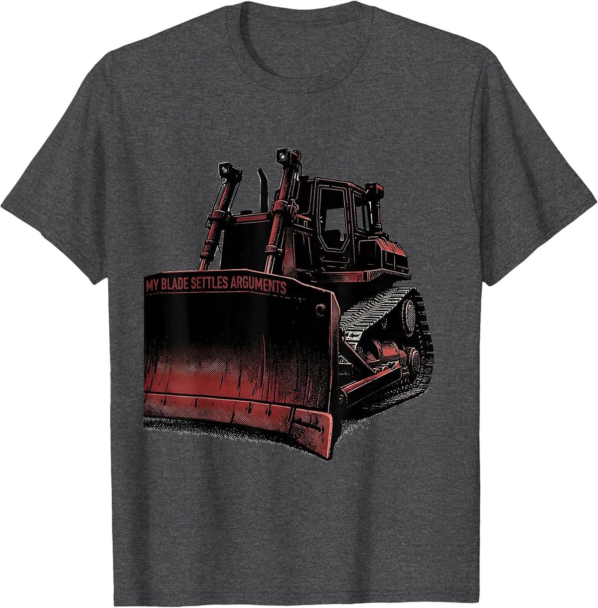 My Blade Settles Arguments Blackwork Dotwork Heavy Equipment T-Shirt - Dark Heather Grey