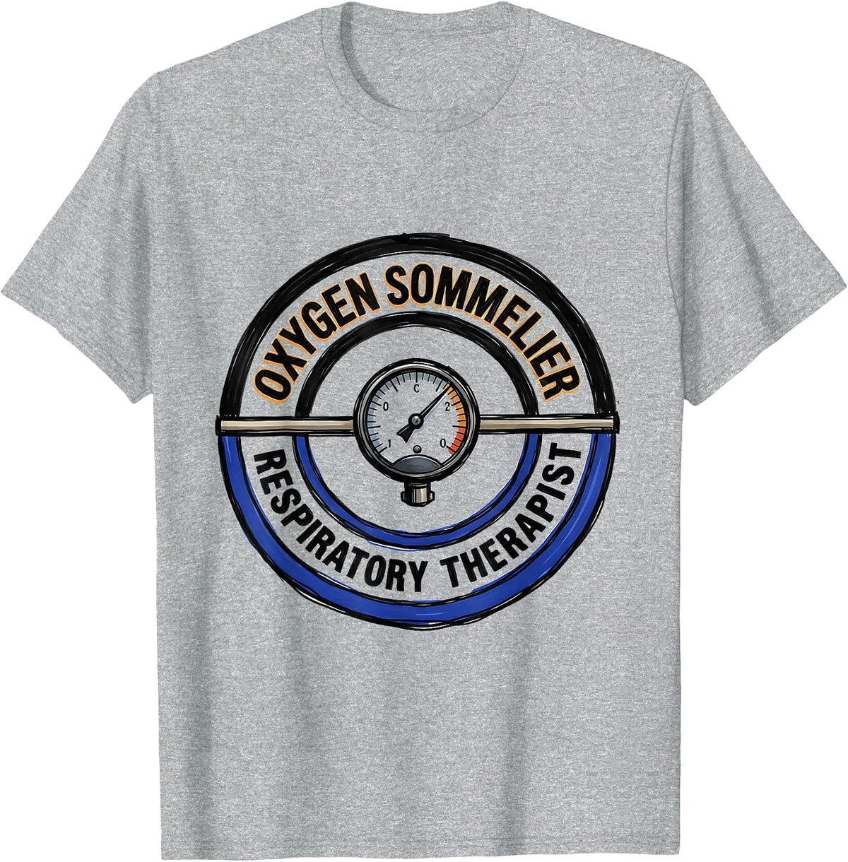 Men's Oxygen Sommelier Respiratory Therapist Occupational Pride T-Shirt - Heather Grey