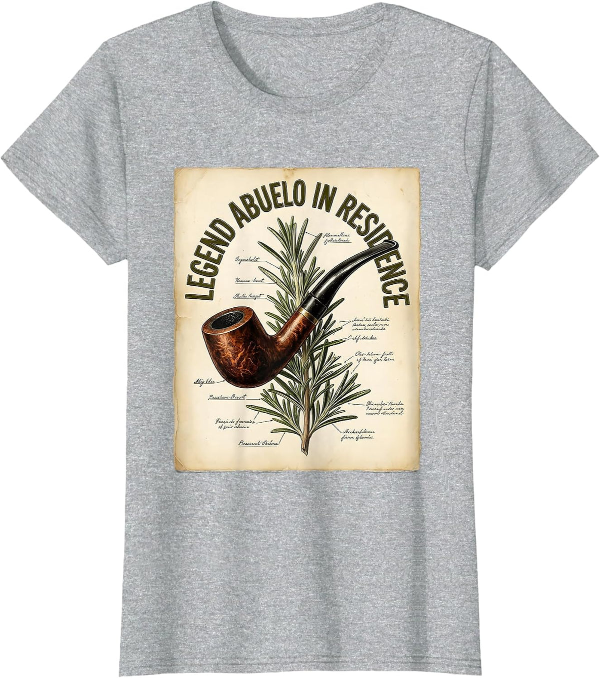 Legend Abuelo In Residence Grandfather Design T-Shirt - Heather Grey
