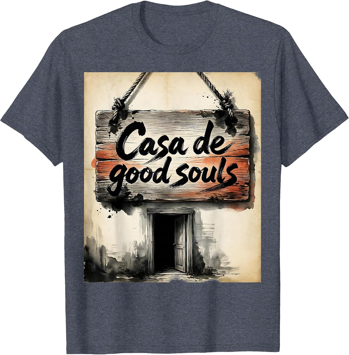Casa de Good Souls Altruismo House Design T-Shirt - Heather Blue
